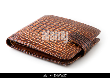 Die braune Handtasche wird auf der Nahaufnahme fotografiert. Stockfoto