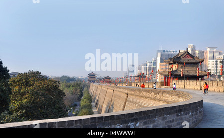 Die alte Stadtmauer von Xi ' an - Provinz Shaanxi, China Stockfoto