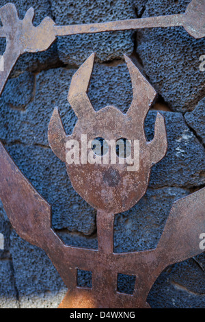 El Diablo Restaurant, der vulkanische Nationalpark Timanfaya, Lanzarote. Stockfoto