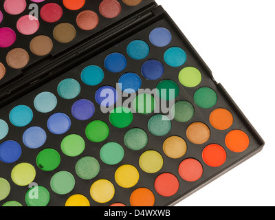 Schönheit, bunte, Kosmetik, Lidschatten, Mode, Dame, Make-up, Make-up, Palette, Profi, Schatten, Zubehör, Anwendung, close-up, Kosmetik, Augen-Make-up, Lippenstift, öffnen, Pulver, Tasche, schöne, erröten, Box, Pinsel, Farbe, Farbe, kompakt, Wimpern, Eyeliner, Puder, Spiegel, Modus, Objekte, Pigment, portable, Schattierung, glänzend, Werkzeuge, Stamm, Rohr, Beige, Pflege, Gesichts, isoliert, rosa, Produkt, Satz, Schatten, Ton, Zubehör Stockfoto