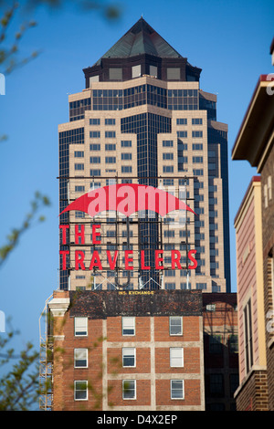 Skyline in Des Moines, Iowa, USA Stockfoto