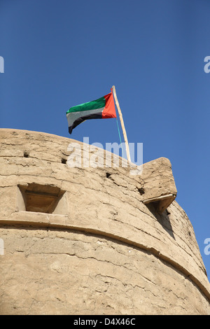 Flagge der VAE im Dubai Museum, Dubai, Vereinigte Arabische Emirate Stockfoto