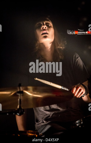 18. März 2013 - tritt The Black Rebel Motorcycle Club, alternative-Rock-Band bei Magazzini Generali, Mailand, Italien Stockfoto