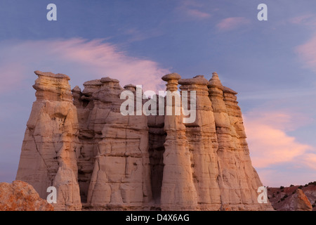 Plaza Blanca, die "Sierra Negra" Badlands, weiße Stadt, San Juan Badlands, New Mexico Stockfoto