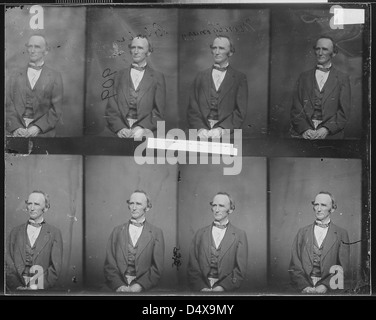 Dieses Porträt von Mathew Brady aus den 1860er Jahren zeigt Montgomery Blair, eine prominente Figur während des Bürgerkriegs, die als Postmaster General der Vereinigten Staaten diente. Stockfoto