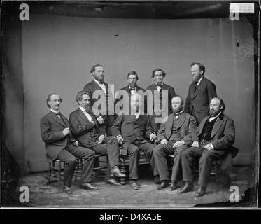Fotografie einiger prominenter Persönlichkeiten, darunter Generäle John H. Ketchum, James A. Garfield, Grenville M. Dodge und andere aus der Zeit des Bürgerkriegs. Dieses Bild wurde von Mathew Brady aufgenommen und ist im U.S. National Archives archiviert. Stockfoto