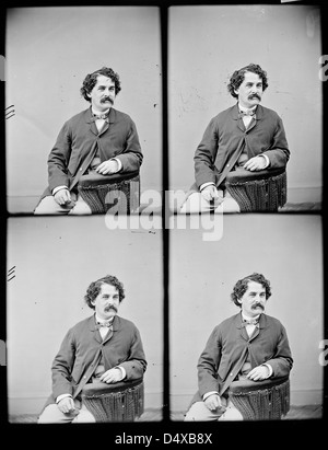 Ein Porträt eines Gentleman aus der Zeit des Bürgerkriegs, aufgenommen von Mathew Brady. Das Foto zeigt die Mode und militärische Atmosphäre der damaligen Zeit. Stockfoto