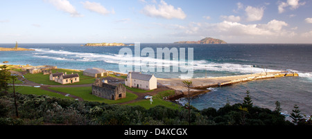 Blick auf Philip Island und Nepean Insel mit Qualität in den Vordergrund, Norfolkinsel, Australien Stockfoto