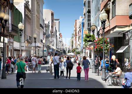 LAS PALMAS-HAUPTSTADT VON GRAN CANARIA. BESTANDTEIL DER MAIN SHOPPING STREET Stockfoto