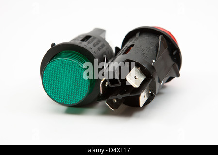 Start und Stopp-Taste für elektronisches Gerät Stockfoto