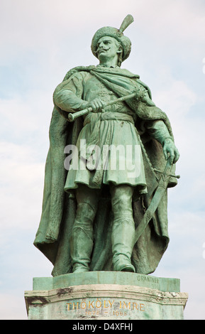 BUDAPEST - 22 SEPTEMBER: Imre Thokoly Statue des Bildhauers György Zala (1911). Detail aus dem Millennium-Denkmal Stockfoto