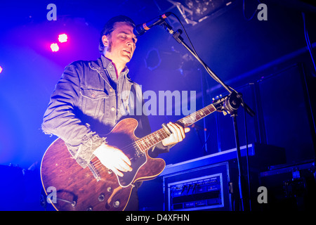 18. März 2013 - tritt The Black Rebel Motorcycle Club, alternative-Rock-Band bei Magazzini Generali, Mailand, Italien Stockfoto