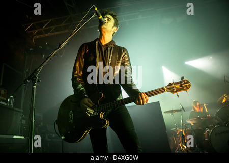 18. März 2013 - tritt The Black Rebel Motorcycle Club, alternative-Rock-Band bei Magazzini Generali, Mailand, Italien Stockfoto