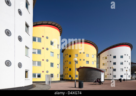 University of East London (UEL) Hallen des Wohnsitzes, Docklands Campus, Royal Docks, Beckton, E16, London, England, UK Stockfoto