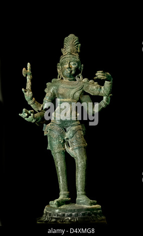Tripurantaka Naduvikkottal Thanjavur 14th Cent AD Hindu Bronze Indien Stockfoto