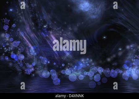 Abstrakt Fantasy in leuchtenden blauen und schwarzen Farben. Stockfoto