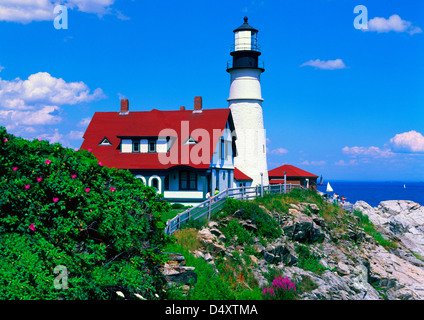 Portland Head Leuchtturm in Cape Elizabeth, Maine, USA Stockfoto