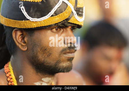 Hindu Anhänger in jährlichen Thaipusam religiöses Fest in Batu-Höhlen in der Nähe von Kuala Lumpur, Malaysia. Stockfoto