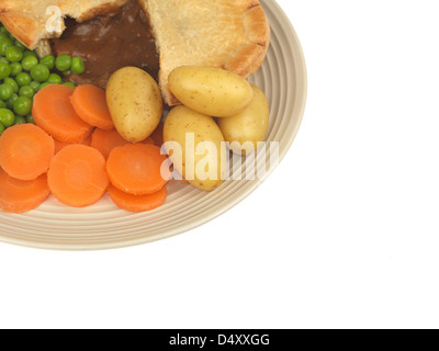 Steak Pie mit Gemüse Stockfoto