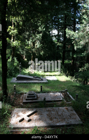 Christ Church Cemetery in Camels Back Road in Mussoorie. Stockfoto