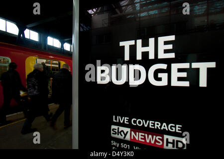 London, UK. 20. März 2013. Kanzler George liefert seine 4. Budget vor dem Hintergrund der Kürzungen, langsameren Wachstum und höhere Kreditaufnahme Kredit: Amer Ghazzal / Alamy Live News Stockfoto