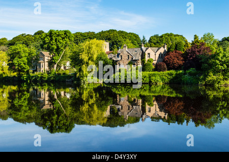 Das Dorf Halton auf dem Fluß Lune in der Nähe von Lancaster Lancashire England Stockfoto