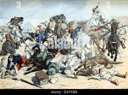Rebellion gegen Franzosen in der Oran-Provinz Algerien (April 1903) Vintage-Gravur oder Illustration Stockfoto