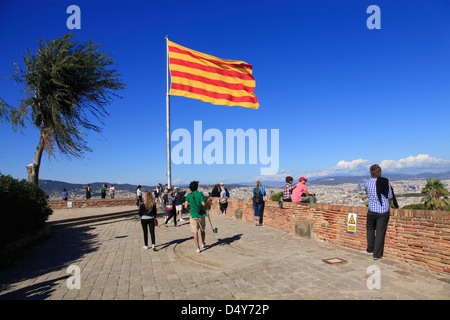 Blick vom Schloss de Montjuic, Barcelona, Spanien Stockfoto