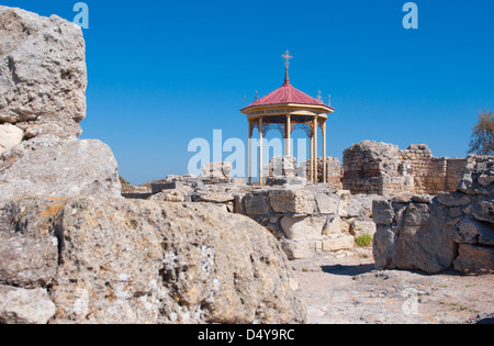 Baptisterium der VI-X Jahrhunderte in Ruinen von Chersones, Sewastopol, die Krim, Ukraine Stockfoto