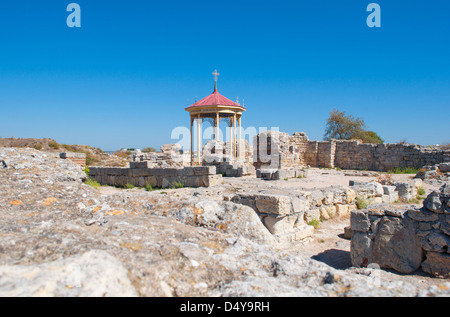 Baptisterium der VI-X Jahrhunderte in Ruinen von Chersones, Sewastopol, die Krim, Ukraine Stockfoto