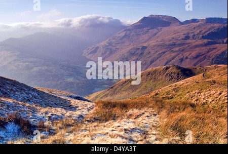 Winkel-Tarn fiel, Januar, Patterdale Gebiet, Lake District National Park, Lake District Cumbria England UK Nordosteuropa Stockfoto