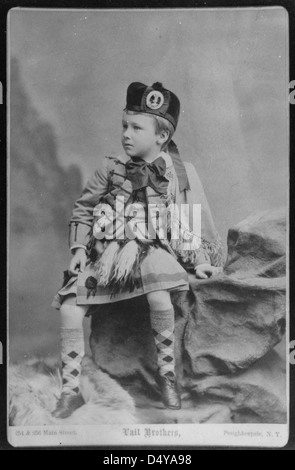 Ein Porträt von Franklin D. Roosevelt als Kind, aufgenommen in Poughkeepsie, New York, am 30. Januar 1887. Dieses frühe Bild ist Teil der historischen Dokumentation von Roosevelts frühem Leben. Stockfoto