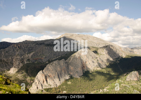 Mountain Range von el Chorro in Malaga, Andalusien, Spanien. Stockfoto