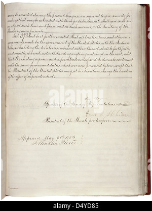Kansas-Nebraska Act 1854, Seite 3 von 3 Stockfoto