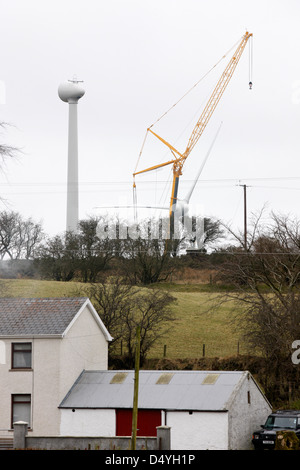 Bau einer neuen Windpark in ländlichen Gegend von Nordirland Vereinigtes Königreich Stockfoto