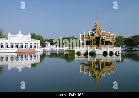 Thailand, Bangkok. Ayuthaya Provinz. Bang Pa-in Palace (aka königlichen Sommerpalast). Aisawan Dhipaya Asana Pavillon. Stockfoto