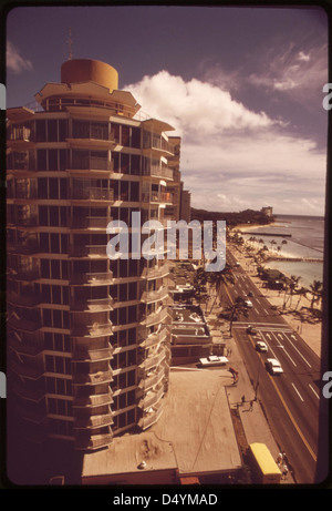 "Runde" Hotel Waikiki Beach, Oktober 1973 Stockfoto