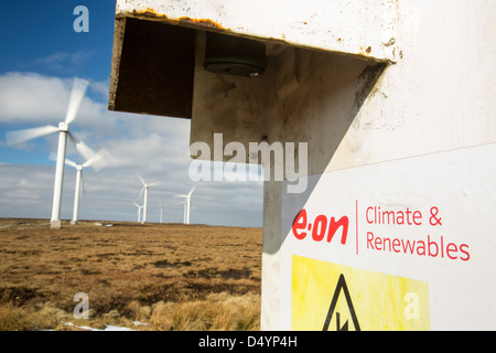 Ovenden moor Windpark oberhalb Keighley, eines der ältesten Windparks in Großbritannien. Stockfoto