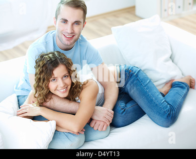 Porträt einer glücklichen Familie genießen ihre Zeit zu Hause Stockfoto