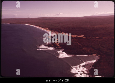 Luftbild von der westlichen Küste der Insel Molokai, November 1973 Stockfoto
