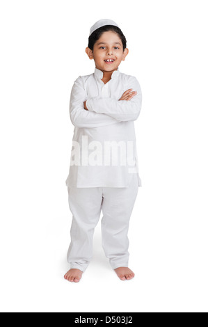 Muslimische Jungen lächelnd Stockfoto