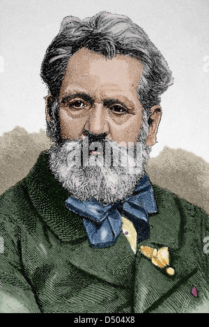 Rudolf von Alt (1812 – 1905). Österreichischer Maler. Farbige Gravur. Stockfoto