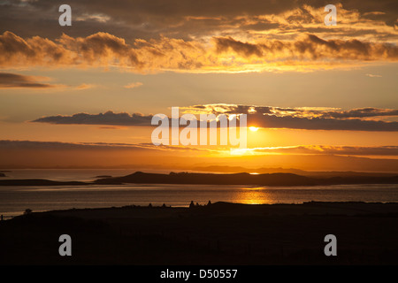 Sonnenuntergang über Killala Bay, County Sligo, Irland. Stockfoto