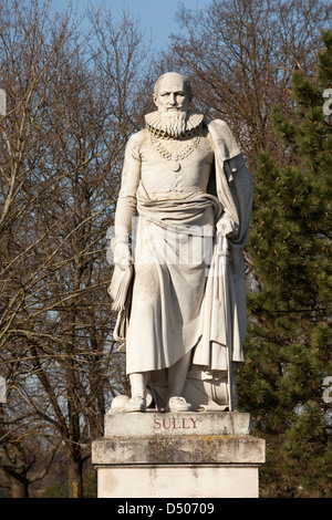 Statue des Duc de Sully (1827) von Jean-Joseph Espercieux, Rosny-Sur-Seine, Yvelines, Frankreich Stockfoto