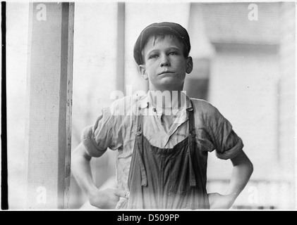 Furman Owens, 12 Jahre alt. Lesen nicht möglich. Ich weiß nicht, was A, B, C sind. „Ja, ich möchte lernen, kann aber nicht, wenn ich die ganze Zeit arbeite“, Januar 1909 Stockfoto