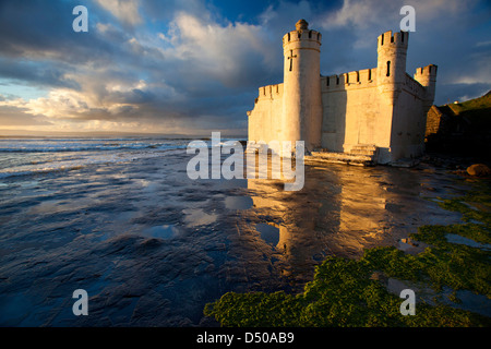 Abendlicht auf die alten Algen Bäder, Enniscrone, County Sligo, Irland. Stockfoto