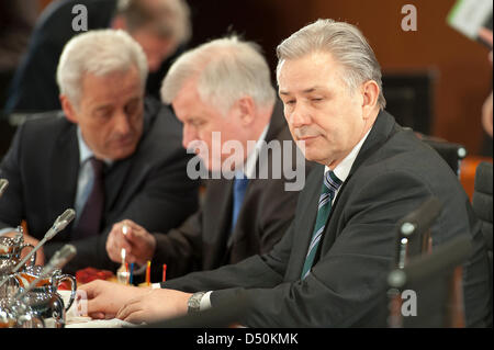 Berlin, Deutschland. 21. März 2013. Bundeskanzlerin Angela Merkel trifft sich mit den Gouverneuren von den Bundesländern und einige Minister. Credits: Kredit: Gonçalo Silva/Alamy Live-Nachrichten. Stockfoto