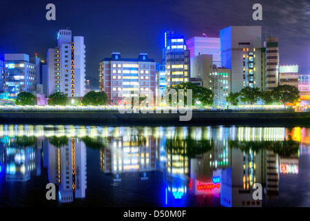 Stadtbild in der Innenstadt von Hiroshima, Japan. Stockfoto