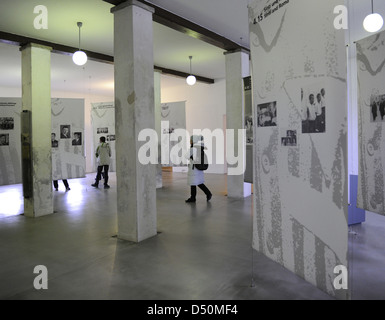 KZ Dachau. NS-Lager der Gefangenen in 1933 eröffnet. Innenraum des Memorial Museums. Deutschland. Stockfoto