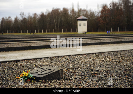 KZ Dachau. NS-Lager der Gefangenen in 1933 eröffnet. Website der Kaserne waren. Position der Baracke 30. Stockfoto